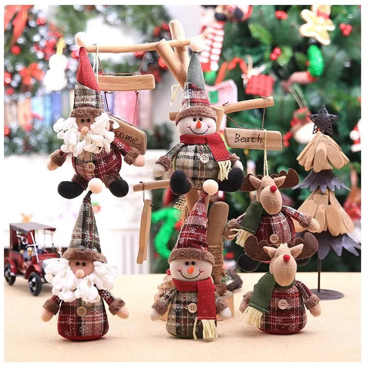 New Big Santa Claus Snowman Doll Plush Ornaments